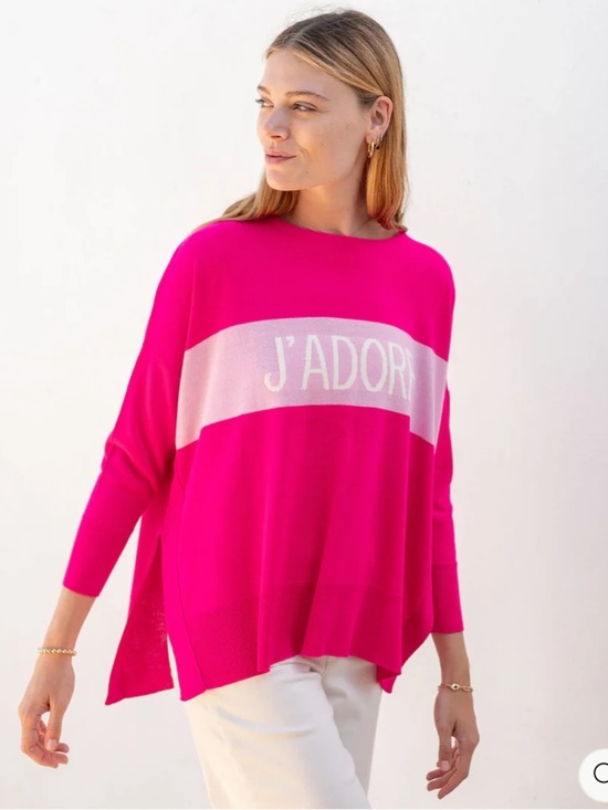 Mersea Sweaters - Mersea Amour Hot Pink J'Adore Sweater